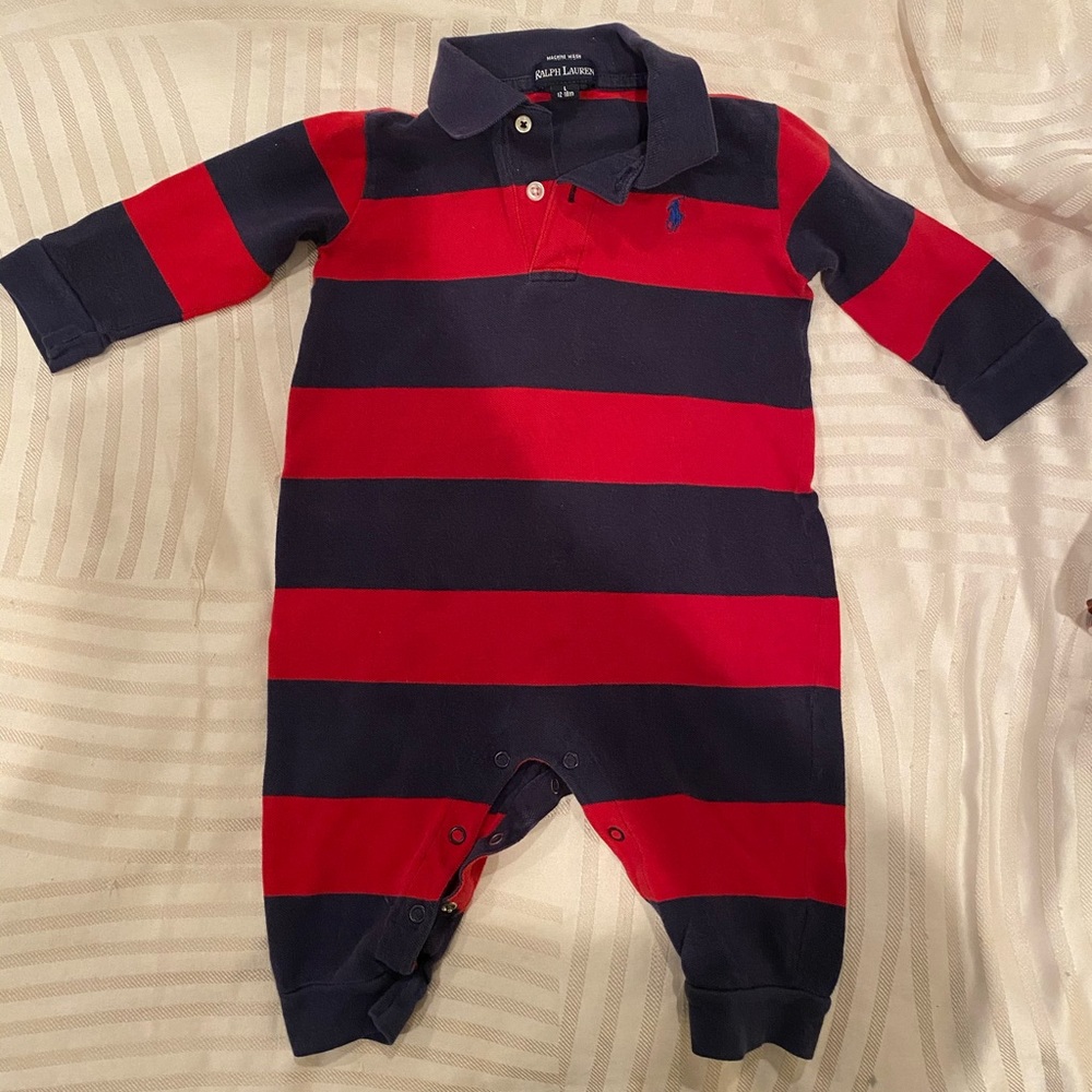 RALPH LAUREN BABY Rugby Polo Onesie, 12-18 months